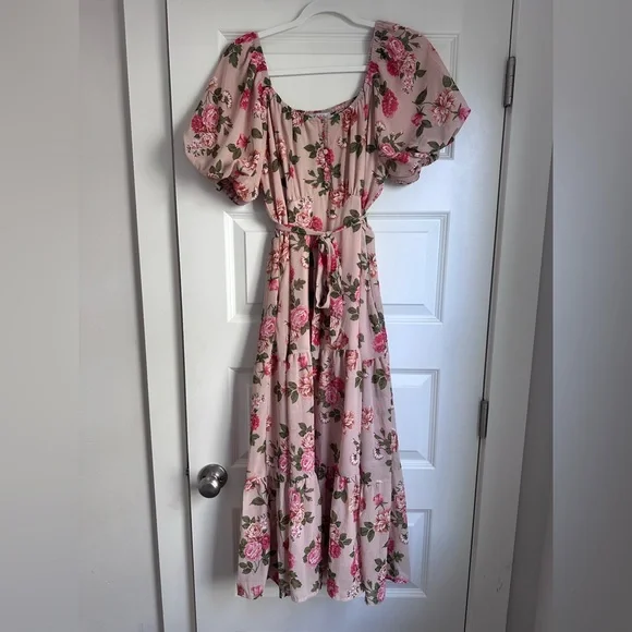 Pinkblush Floral Pink Midi Dress - Picture 8 of 12
